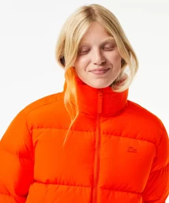 Lacoste Jacken & Mäntel>Faltbare Damen Jacke Aus Taft Orange Sji