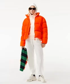 Lacoste Jacken & Mäntel>Faltbare Damen Jacke Aus Taft Orange Sji