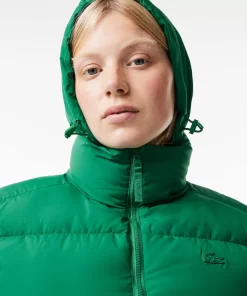 Lacoste Jacken & Mäntel>Faltbare Damen Jacke Aus Taft Grun Cnq