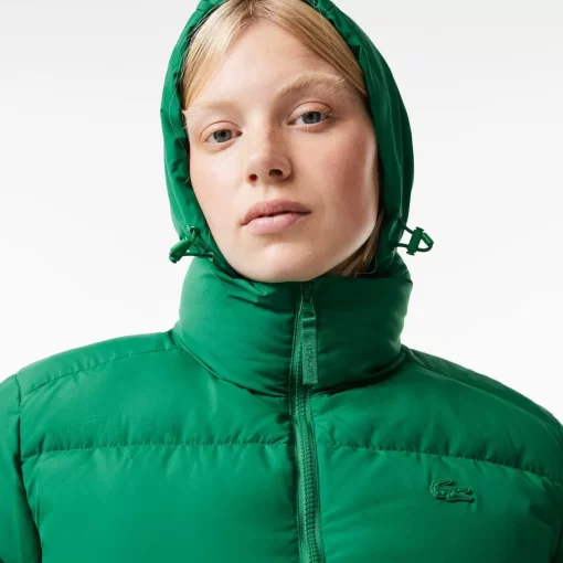 Lacoste Jacken & Mäntel>Faltbare Damen Jacke Aus Taft Grun Cnq