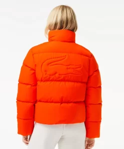 Lacoste Jacken & Mäntel>Faltbare Damen Jacke Aus Taft Orange Sji