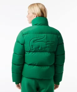 Lacoste Jacken & Mäntel>Faltbare Damen Jacke Aus Taft Grun Cnq