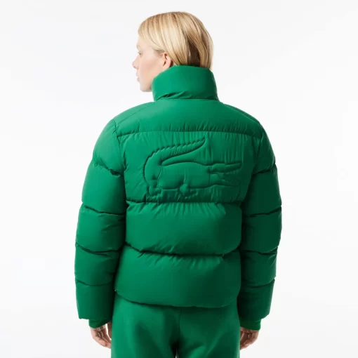 Lacoste Jacken & Mäntel>Faltbare Damen Jacke Aus Taft Grun Cnq