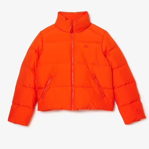 Lacoste Jacken & Mäntel>Faltbare Damen Jacke Aus Taft Orange Sji