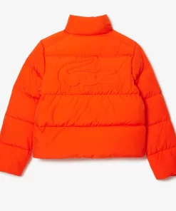 Lacoste Jacken & Mäntel>Faltbare Damen Jacke Aus Taft Orange Sji