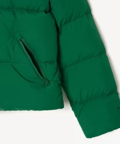 Lacoste Jacken & Mäntel>Faltbare Damen Jacke Aus Taft Grun Cnq