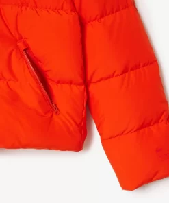 Lacoste Jacken & Mäntel>Faltbare Damen Jacke Aus Taft Orange Sji