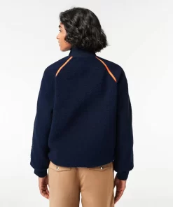 Lacoste Jacken & Mäntel>Fleece-Sweatshirt Mit Kontrast-Akzent Navy Blau / Grun / Weis / Orange Pqi