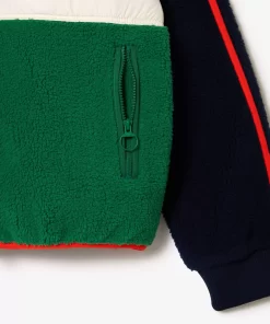 Lacoste Jacken & Mäntel>Fleece-Sweatshirt Mit Kontrast-Akzent Navy Blau / Grun / Weis / Orange Pqi