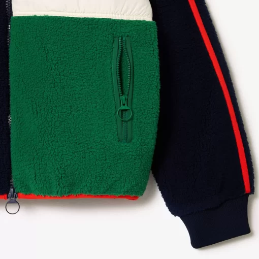 Lacoste Jacken & Mäntel>Fleece-Sweatshirt Mit Kontrast-Akzent Navy Blau / Grun / Weis / Orange Pqi