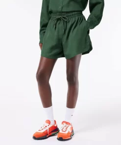 Lacoste Hosen & Shorts>Fliesende Lyocell-Shorts Dunkelgrun Smi