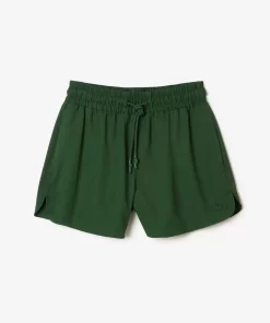 Lacoste Hosen & Shorts>Fliesende Lyocell-Shorts Dunkelgrun Smi