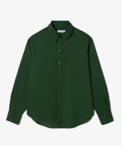 Lacoste Hemden & Tops>Fliesendes, Weite Bluse Aus Lyocell Dunkelgrun Smi