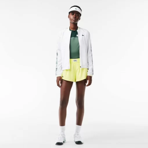 Lacoste Tennis>Gefutterte Tennis-Shorts Aus Recyceltem Gewebe Neongelb / Weis / Neongelb Pi4