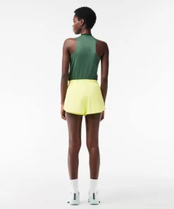 Lacoste Tennis>Gefutterte Tennis-Shorts Aus Recyceltem Gewebe Neongelb / Weis / Neongelb Pi4