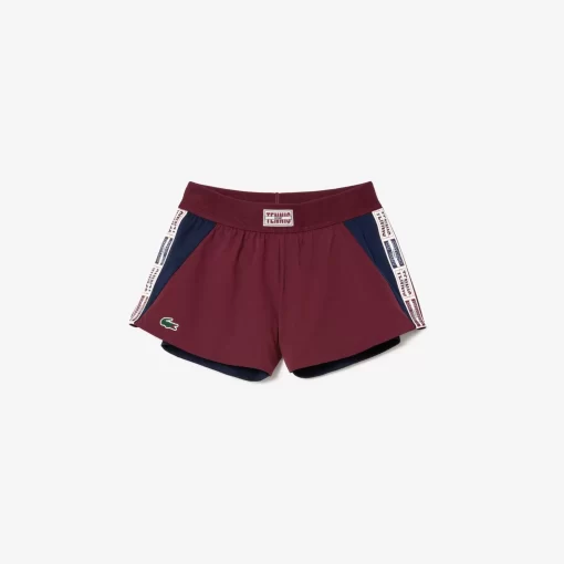 Lacoste Tennis>Gefutterte Tennis-Shorts Aus Recyceltem Gewebe Burgunder / Navy Blau Liv