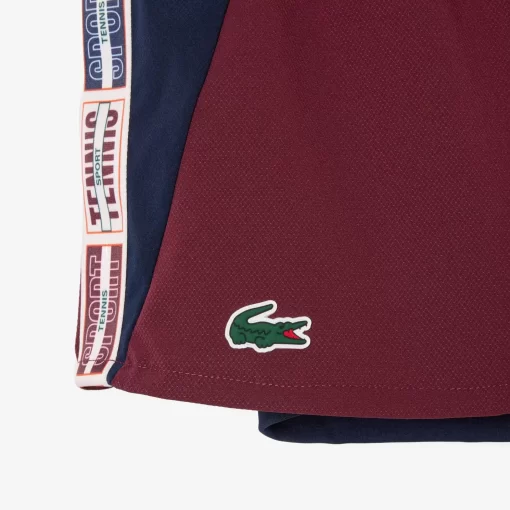 Lacoste Tennis>Gefutterte Tennis-Shorts Aus Recyceltem Gewebe Burgunder / Navy Blau Liv