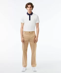 Lacoste Hosen & Shorts>Gerade Geschnittene Chinos Mit Monogramm-Aufdruck Braun / Beige / Weis Qiz