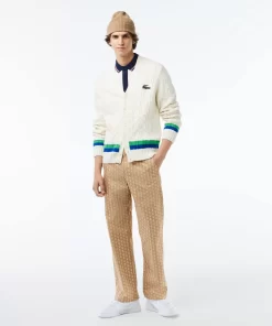 Lacoste Hosen & Shorts>Gerade Geschnittene Chinos Mit Monogramm-Aufdruck Braun / Beige / Weis Qiz