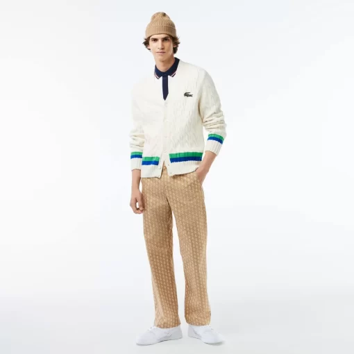 Lacoste Hosen & Shorts>Gerade Geschnittene Chinos Mit Monogramm-Aufdruck Braun / Beige / Weis Qiz