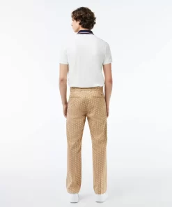 Lacoste Hosen & Shorts>Gerade Geschnittene Chinos Mit Monogramm-Aufdruck Braun / Beige / Weis Qiz