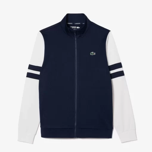 Lacoste Tennis>Geripptes Tennis Sweatshirt Navy Blau / Weis 525