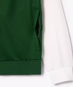 Lacoste Tennis>Geripptes Tennis Sweatshirt Grun / Weis 291