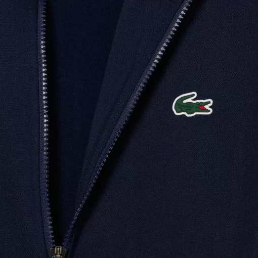 Lacoste Tennis>Geripptes Tennis Sweatshirt Navy Blau / Weis 525