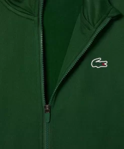 Lacoste Tennis>Geripptes Tennis Sweatshirt Grun / Weis 291