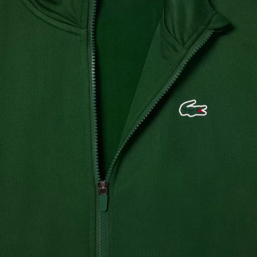 Lacoste Tennis>Geripptes Tennis Sweatshirt Grun / Weis 291