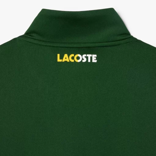 Lacoste Tennis>Geripptes Tennis Sweatshirt Grun / Weis 291