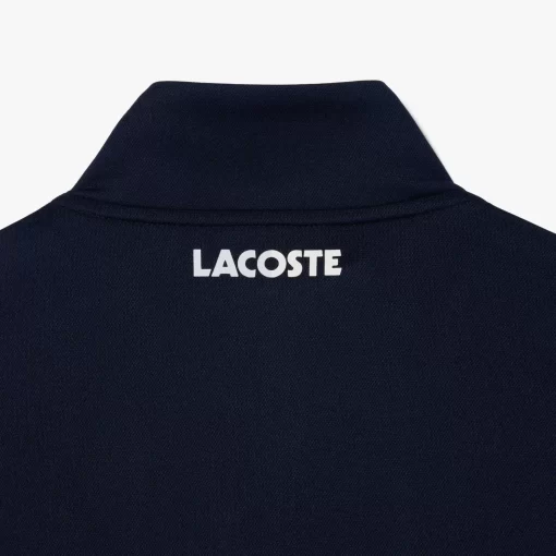 Lacoste Tennis>Geripptes Tennis Sweatshirt Navy Blau / Weis 525