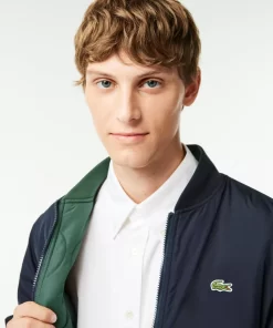 Lacoste Jacken & Mäntel>Gesteppte Herren-Wende-Bomberjacke Navy Blau / Dunkelgrun Mi7