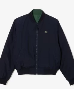 Lacoste Jacken & Mäntel>Gesteppte Herren-Wende-Bomberjacke Navy Blau / Dunkelgrun Mi7