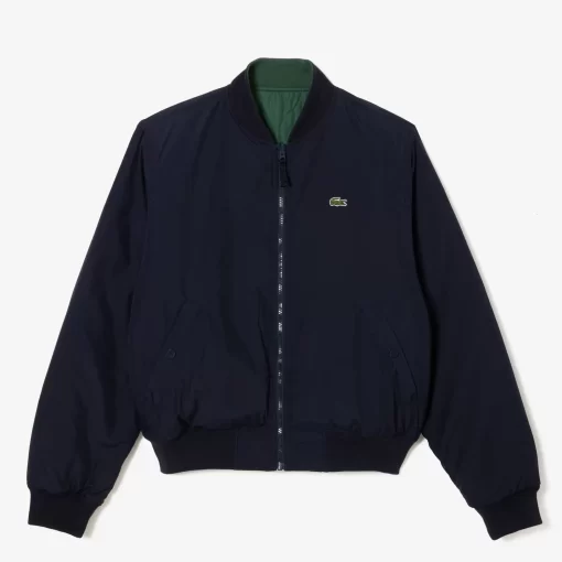 Lacoste Jacken & Mäntel>Gesteppte Herren-Wende-Bomberjacke Navy Blau / Dunkelgrun Mi7