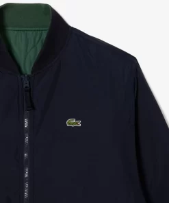 Lacoste Jacken & Mäntel>Gesteppte Herren-Wende-Bomberjacke Navy Blau / Dunkelgrun Mi7