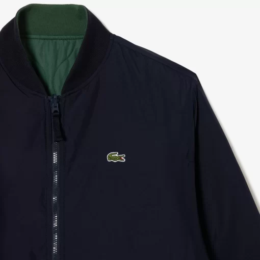 Lacoste Jacken & Mäntel>Gesteppte Herren-Wende-Bomberjacke Navy Blau / Dunkelgrun Mi7