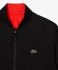 Lacoste Jacken & Mäntel>Gesteppte Herren-Wende-Bomberjacke Schwarz / Orange Qxi