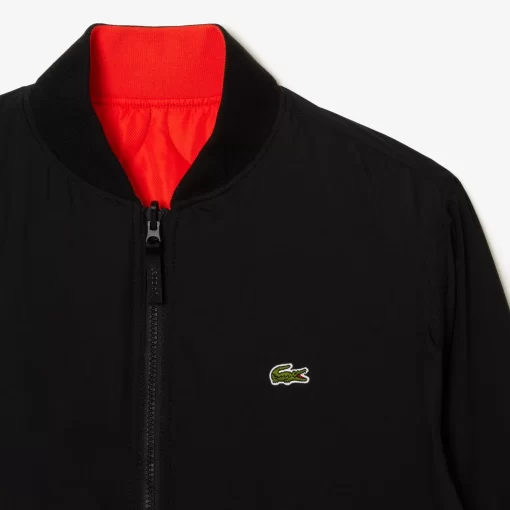 Lacoste Jacken & Mäntel>Gesteppte Herren-Wende-Bomberjacke Schwarz / Orange Qxi