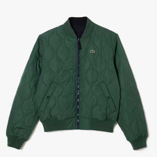 Lacoste Jacken & Mäntel>Gesteppte Herren-Wende-Bomberjacke Navy Blau / Dunkelgrun Mi7