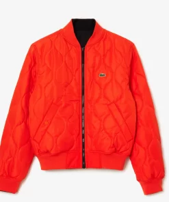 Lacoste Jacken & Mäntel>Gesteppte Herren-Wende-Bomberjacke Schwarz / Orange Qxi