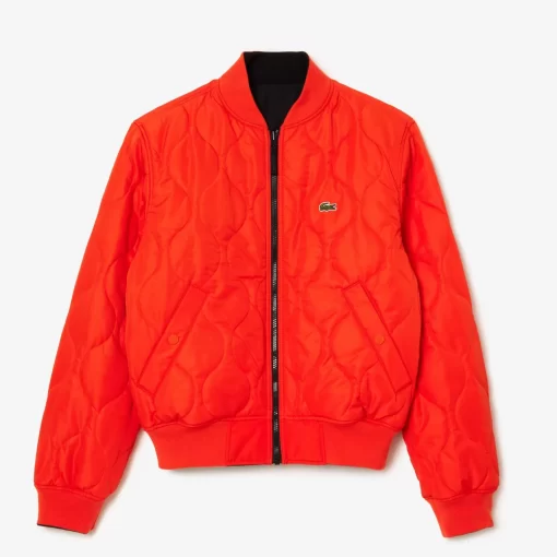 Lacoste Jacken & Mäntel>Gesteppte Herren-Wende-Bomberjacke Schwarz / Orange Qxi