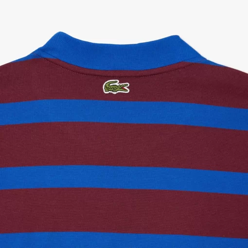 Lacoste T-Shirts>Gestreiftes T-Shirt Aus Baumwolle Mit 3D-Aufdruck Burgunder / Blau Q5I