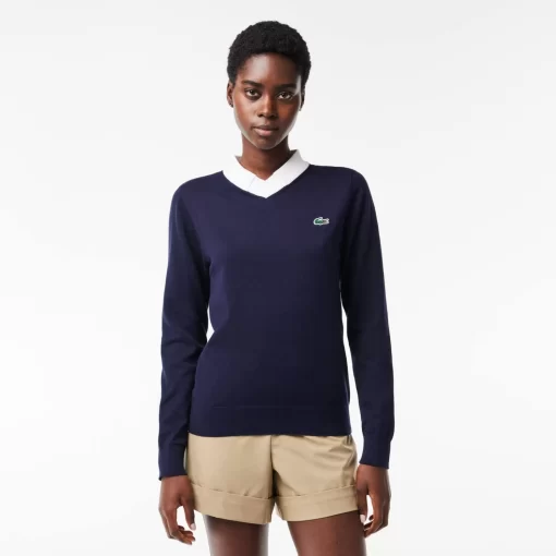 Lacoste Golf>Golf-Pullover Aus Pima-Baumwolle Navy Blau / Weis 525