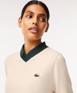 Lacoste Golf>Golf-Pullover Aus Pima-Baumwolle Weis / Grun Pib