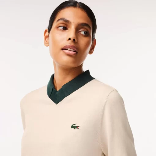 Lacoste Golf>Golf-Pullover Aus Pima-Baumwolle Weis / Grun Pib