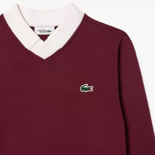 Lacoste Golf>Golf-Pullover Aus Pima-Baumwolle Burgunder / Weis Iv0