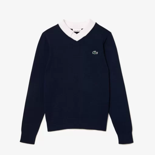 Lacoste Golf>Golf-Pullover Aus Pima-Baumwolle Navy Blau / Weis 525