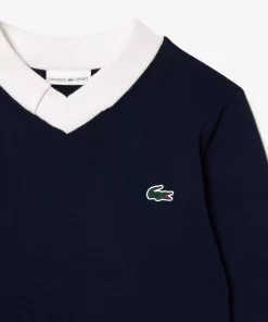 Lacoste Golf>Golf-Pullover Aus Pima-Baumwolle Navy Blau / Weis 525