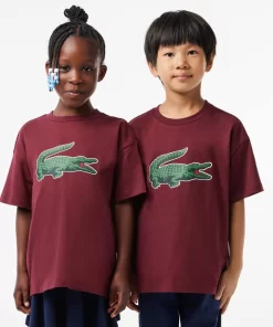 Lacoste Jungenkleidung>Grafisches T-Shirt Aus Baumwolle Mit Aufdruck Burgunder Yup